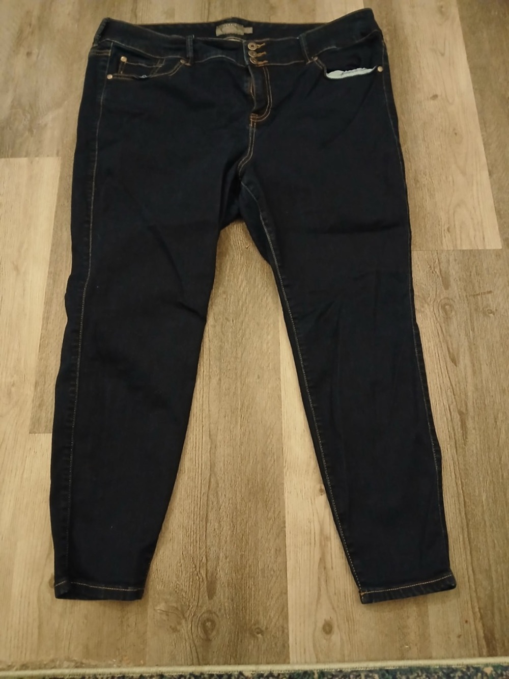 torrid Dark Wash Skinny Jeans - Black/Deep Indigo SHORT